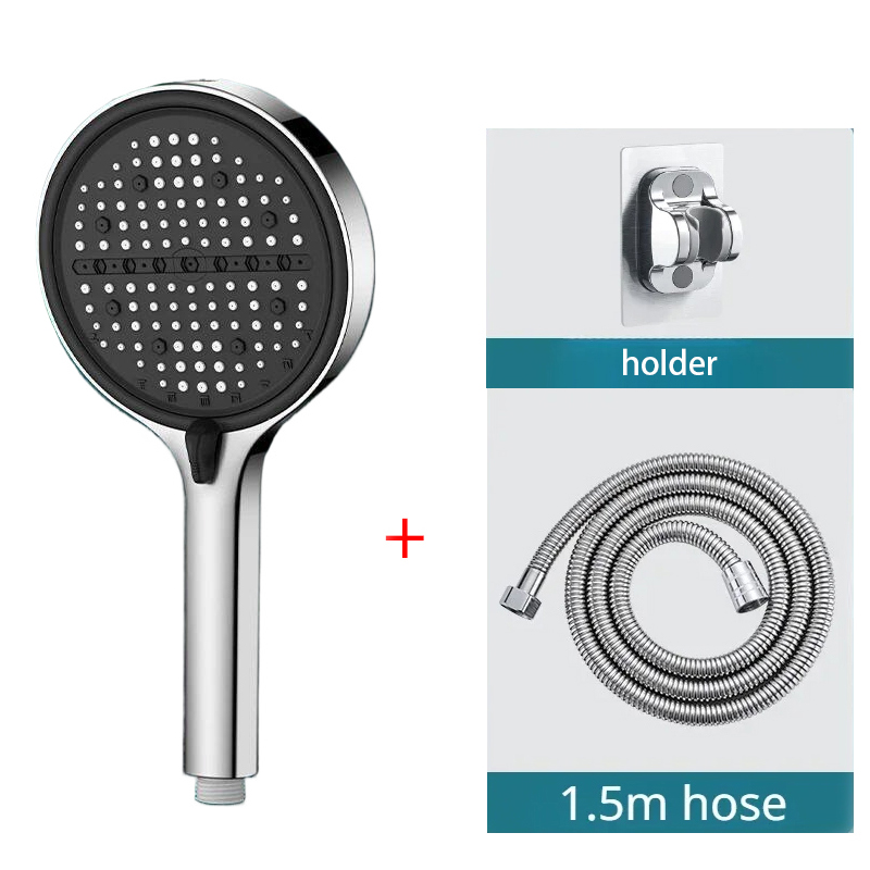High Pressure Shower Head Handheld - 3pcs Bathroom Shower Head Silver 8