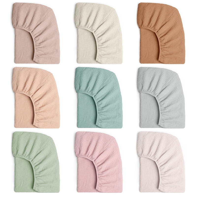 Muslin Cotton Bedspread - Soft Breathable Muslin Cotton Baby Fitted