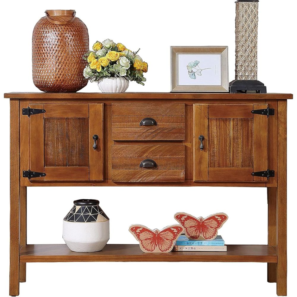 Storage & Organization - Solid Wood ole Table with Ders,armhouse