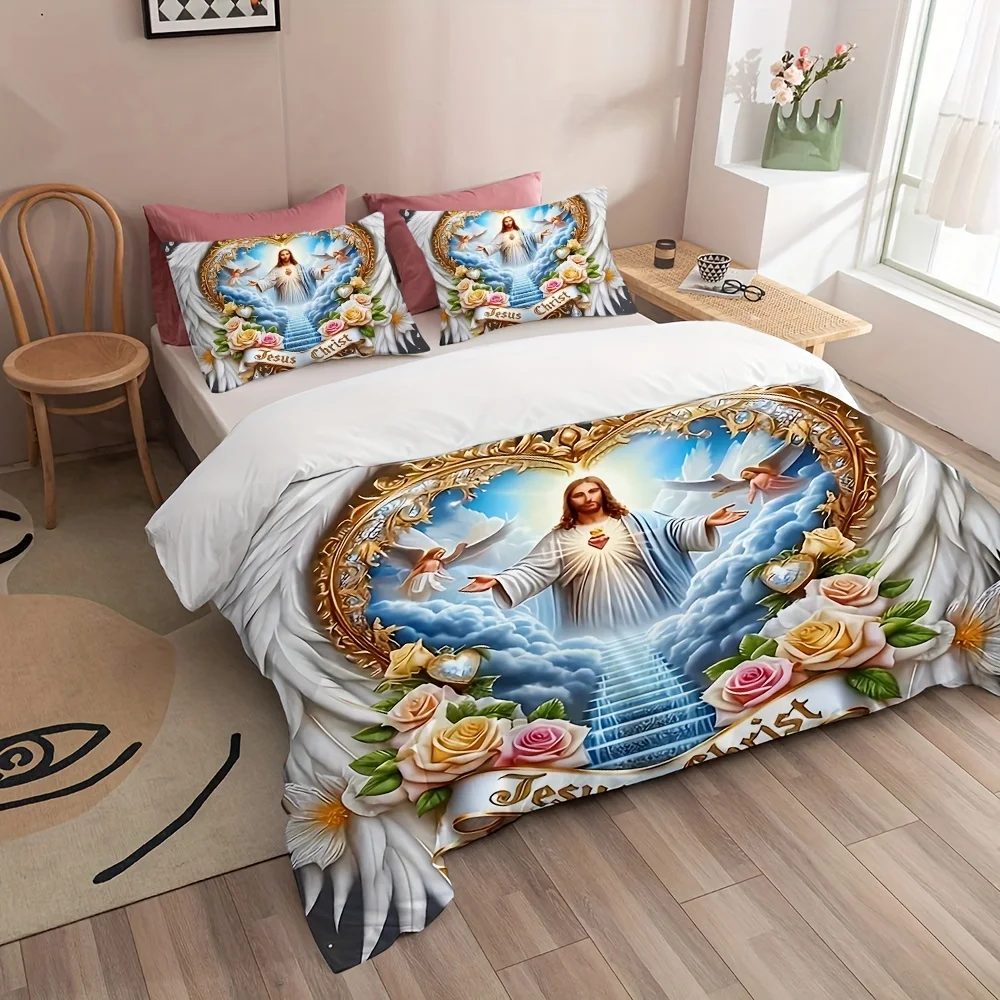 Sacred Devotion Wings Cross Fl - Duvet Cover Sets With Zipper ulasan dan harga