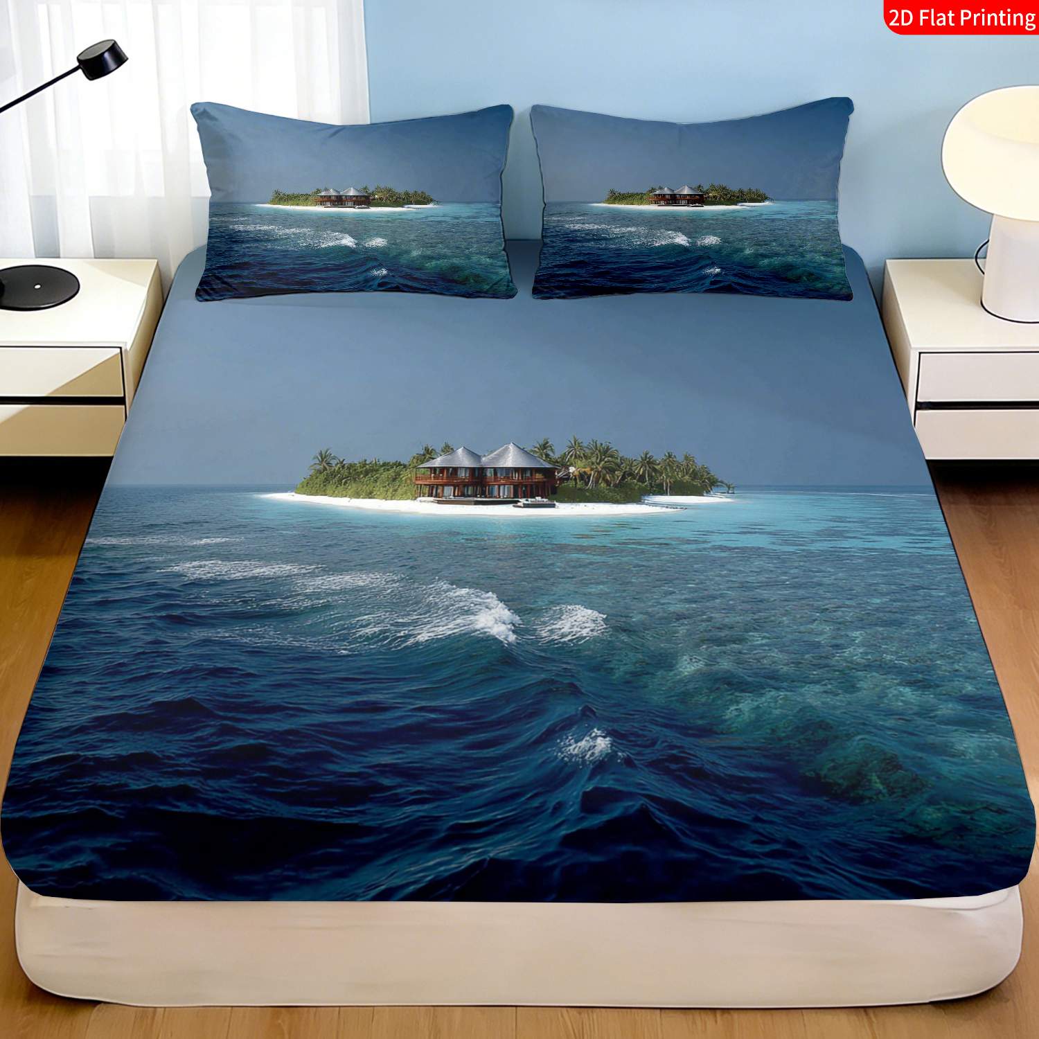 Tropical Island Bedding Set Pa - Fitted Bed Sheets Deep Pocket ulasan dan harga