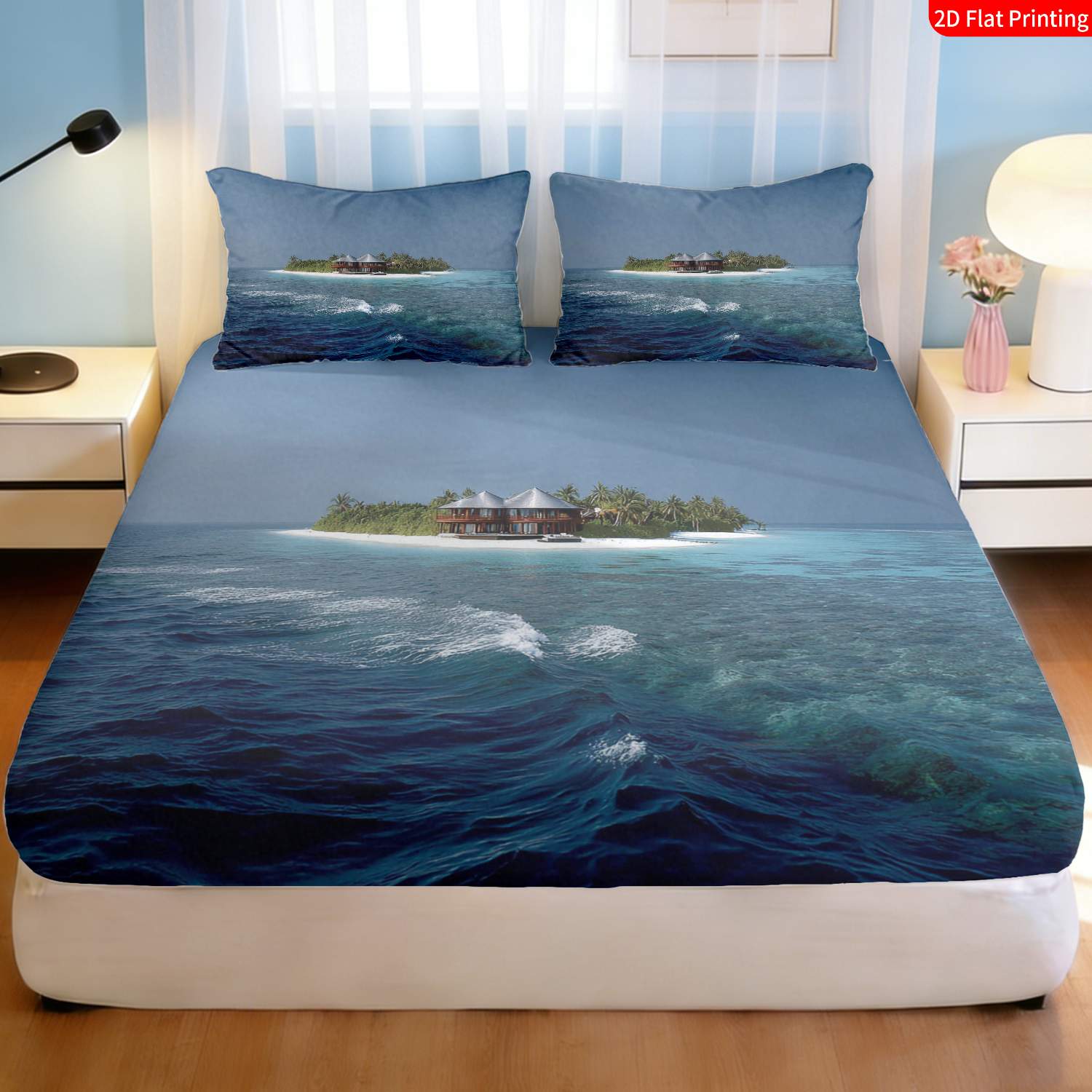 Tropical Island Bedding Set Pa - Fitted Bed Sheets Deep Pocket ulasan dan harga