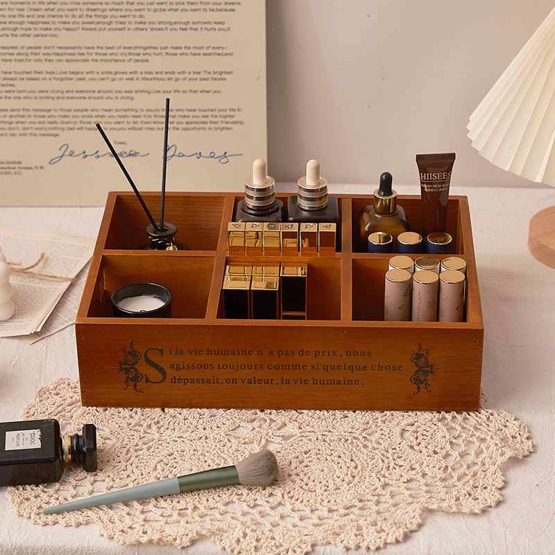 Zakka retro wooden portable si - Storage & Organization ulasan dan harga