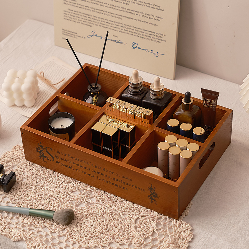 Zakka retro wooden portable si - Storage & Organization ulasan dan harga