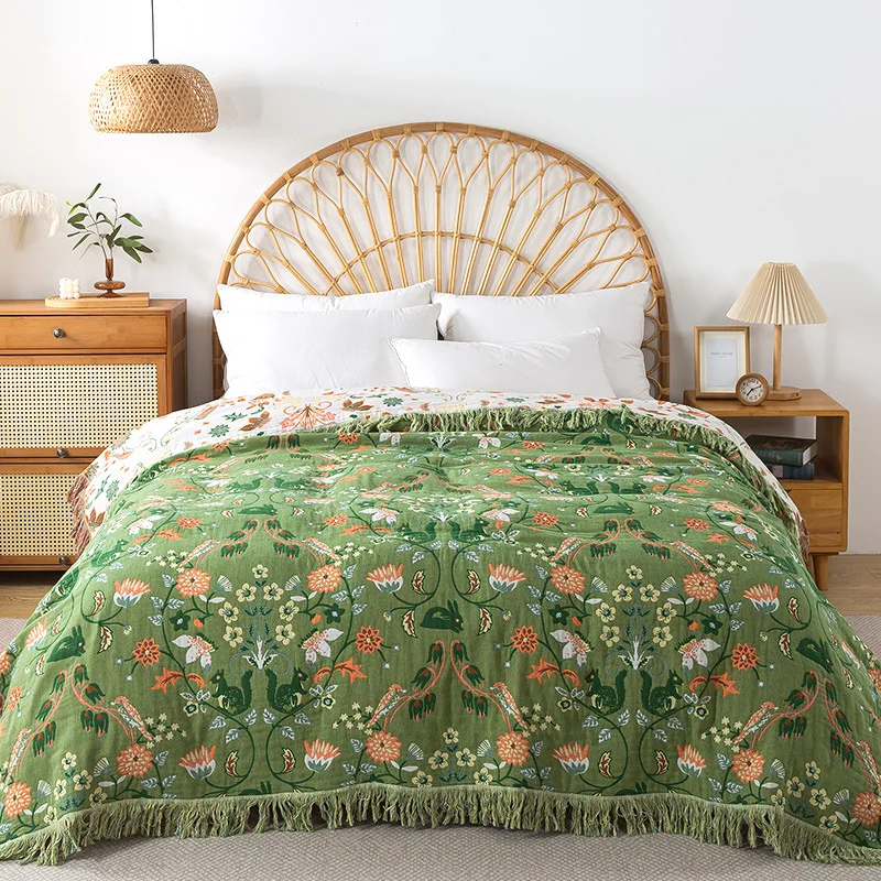Pure Cotton Blanket Muslin Wov - Muslin Cotton Bedspread ulasan dan harga