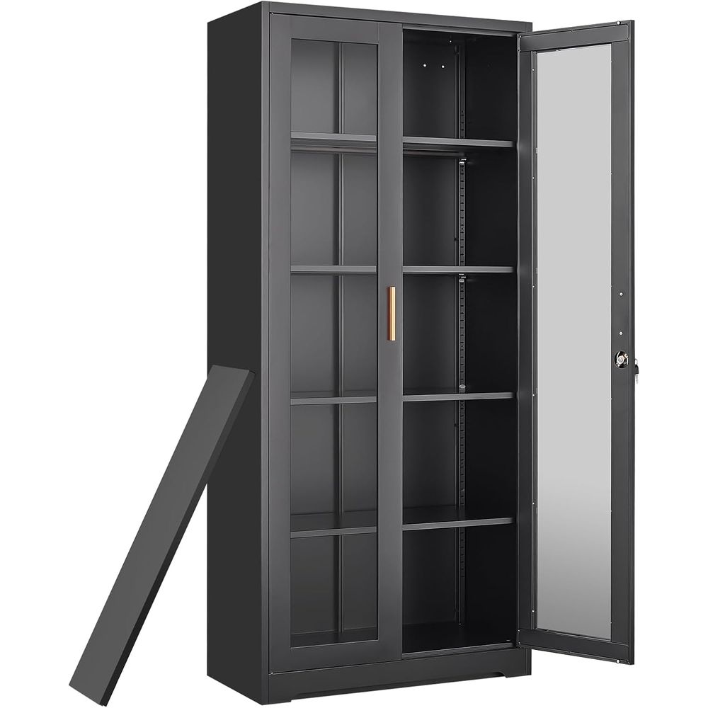 Curio Display Cabinet with Gla - Storage & Organization ulasan dan harga