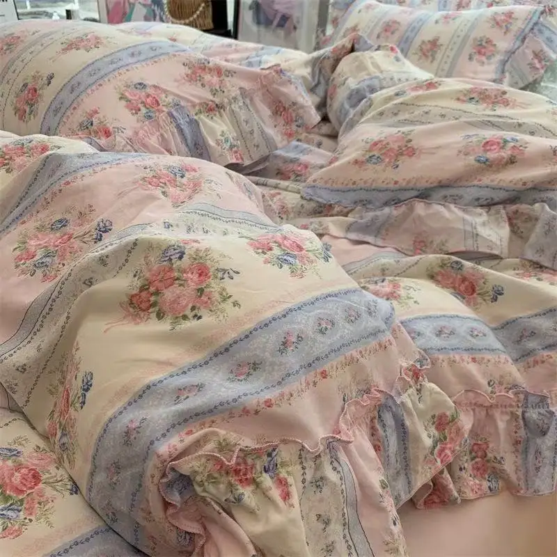 Korean Style Princess Floral B - Aesthetic Floral Duvet Cover ulasan dan harga