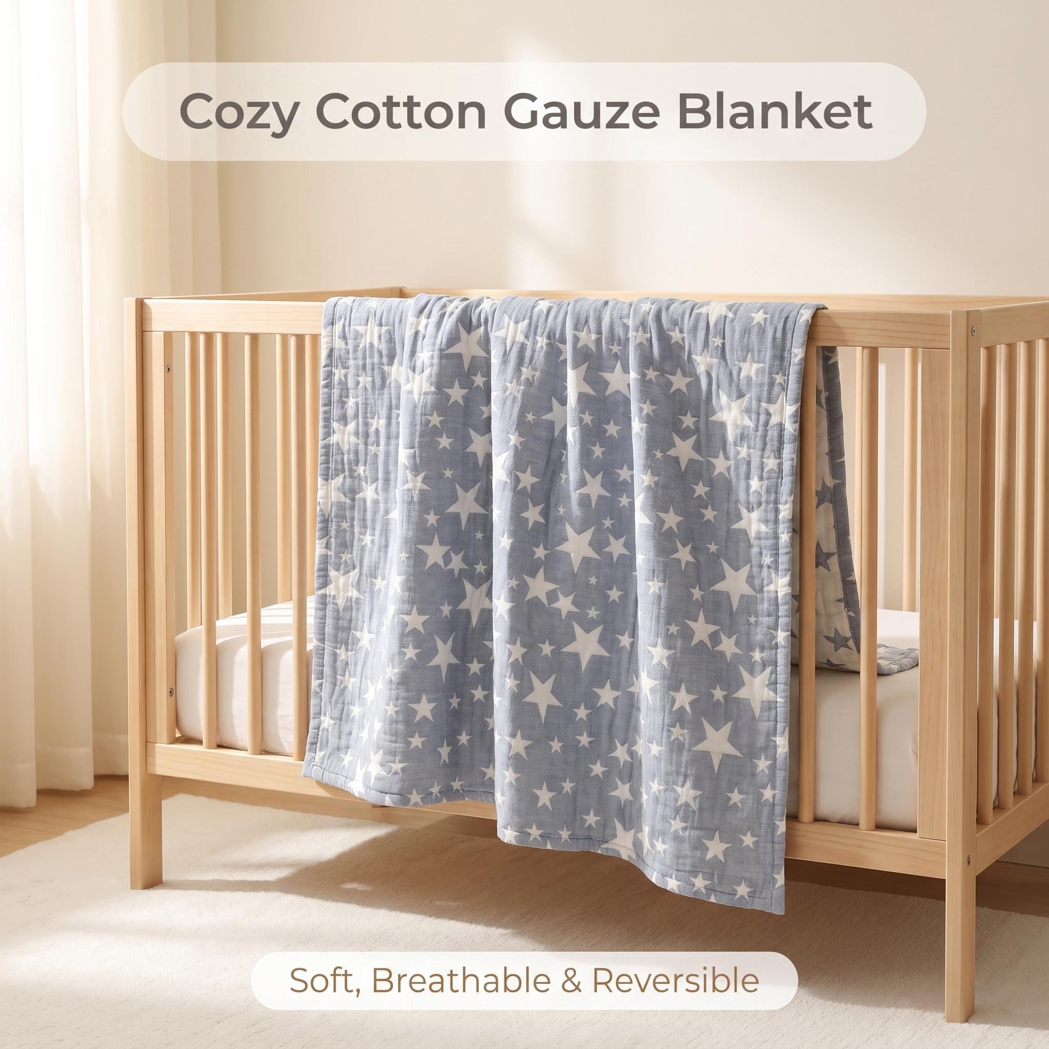 3-Layer Cotton Muslin Throw Bl - Muslin Cotton Bedspread ulasan dan harga