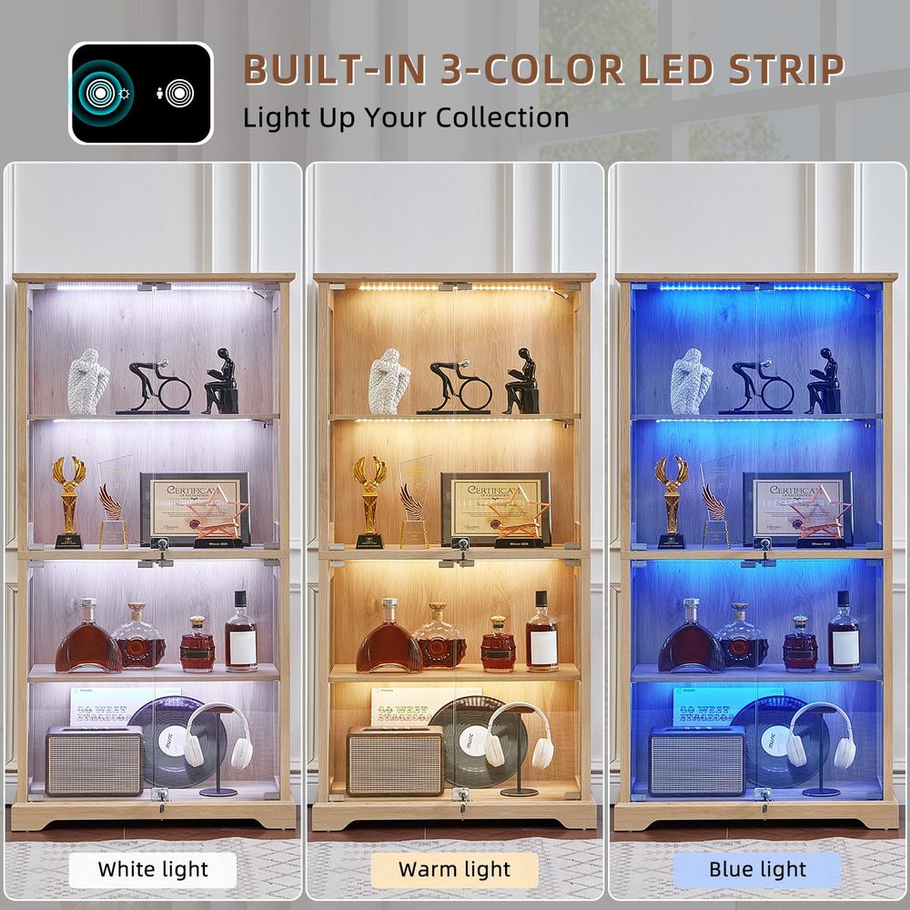 Farmhouse Glass Display Cabine - Lighting ulasan dan harga