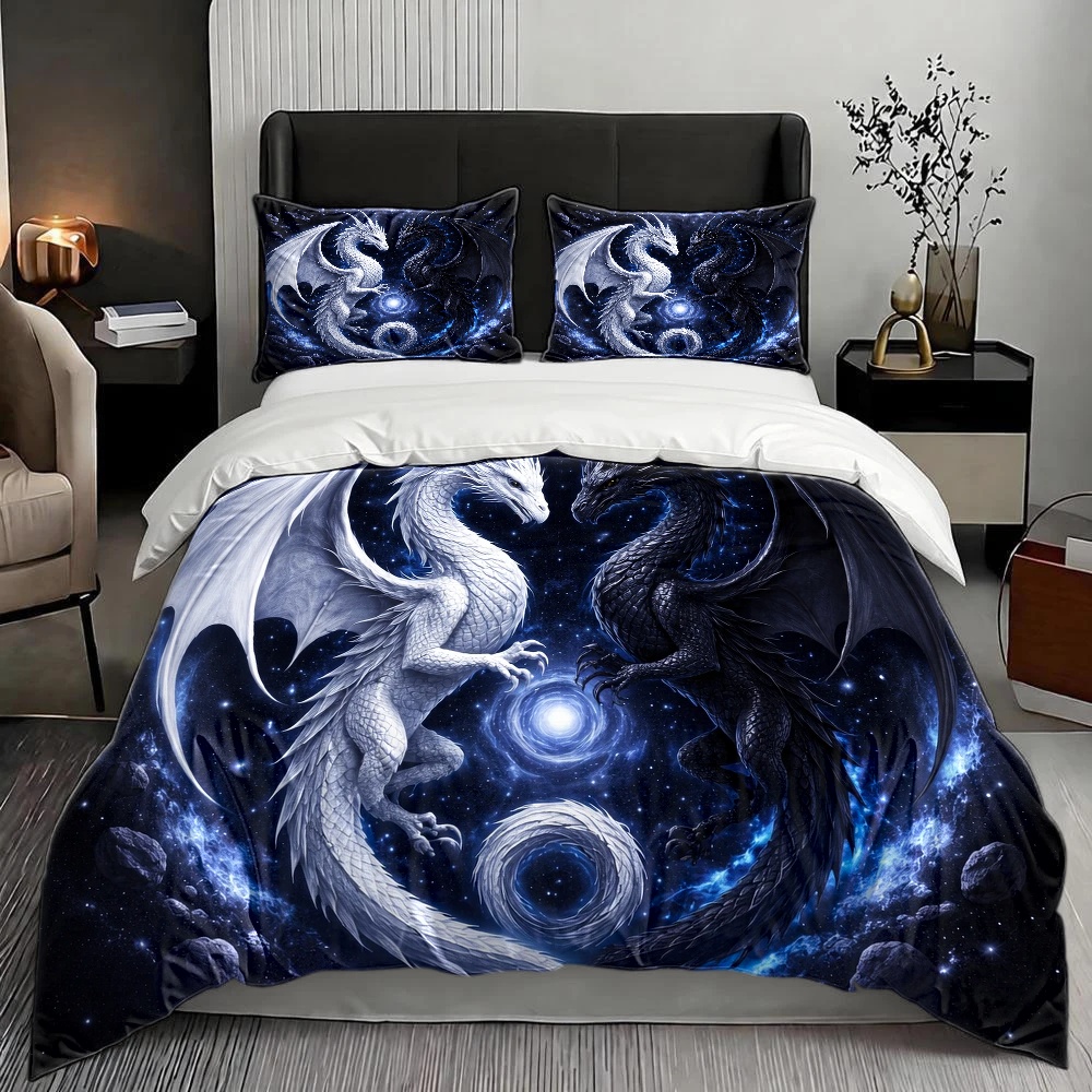 3Pc Starry Sky Dragon Totem Du - Duvet Cover Sets With Zipper ulasan dan harga