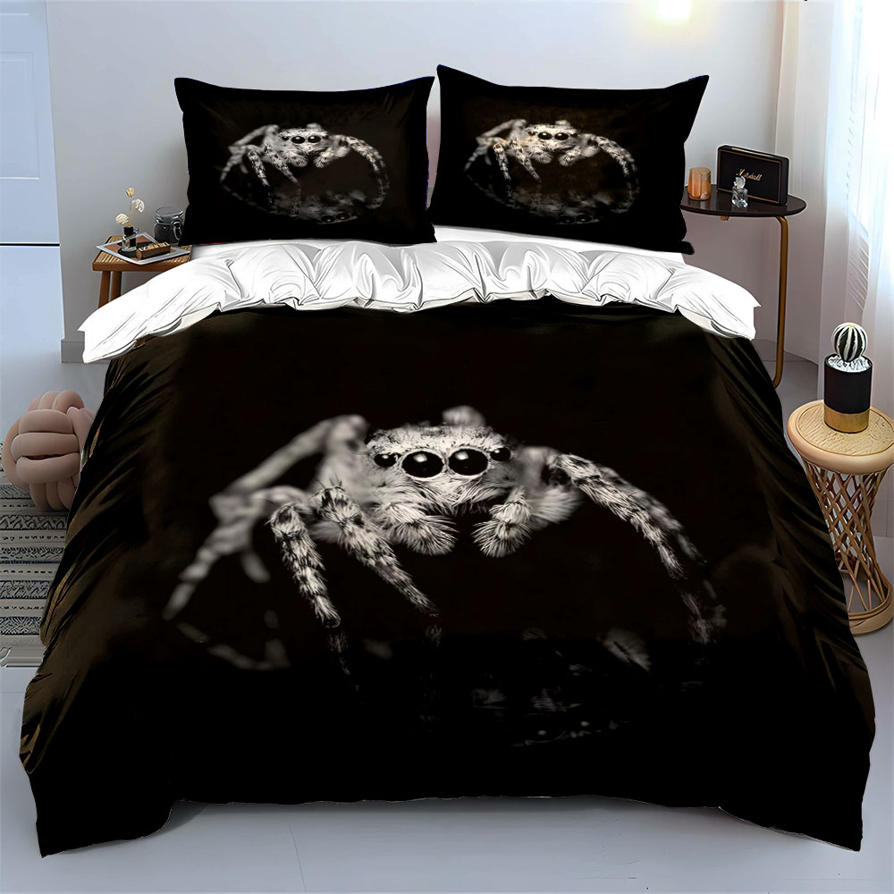Jumping Spider Black and White - Duvet Cover Sets With Zipper ulasan dan harga